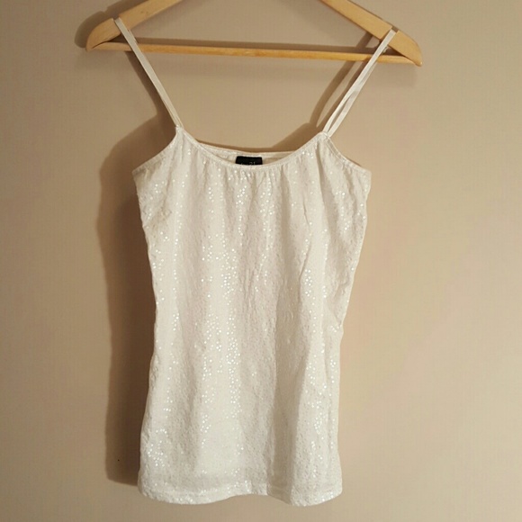 White, sequenced, sparkly tank top. Rue 21, Med.