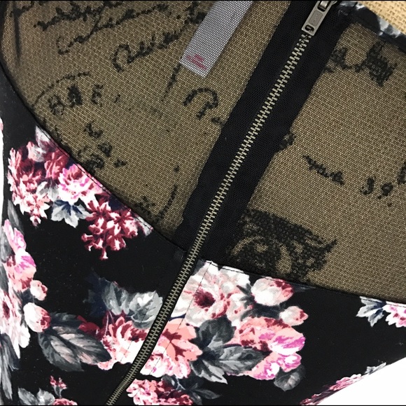 Xhilaration Black and pink Floral or Flower Dress - Picture 2 of 5