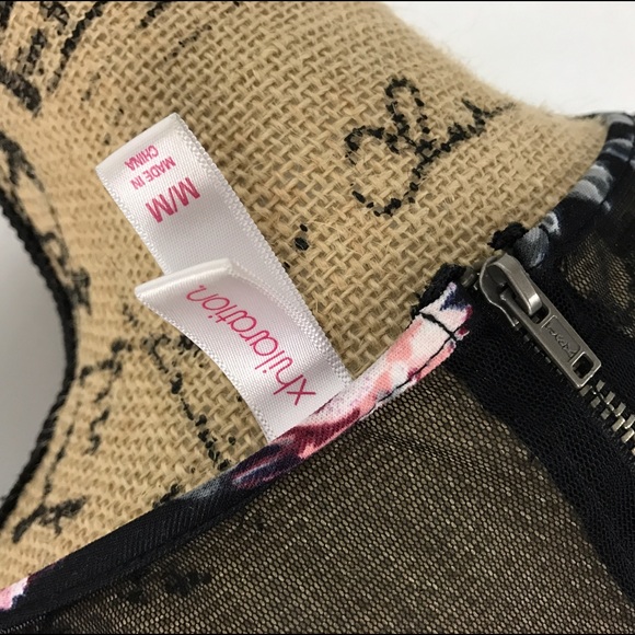 Xhilaration Black and pink Floral or Flower Dress - Picture 5 of 5