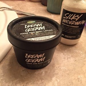 Lush dream cream and silky powder