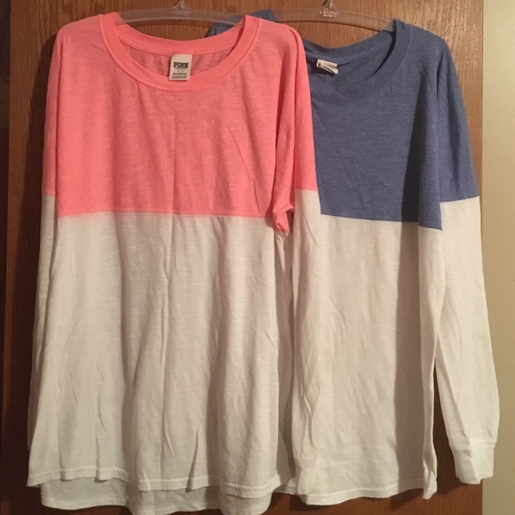 2 VS Pink Long Slv Tees