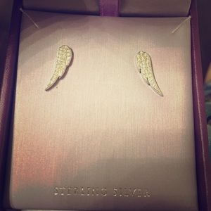 Sterling silver angel wing earrings
