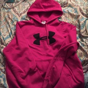 Dark pink thick under armour sweatshirt
