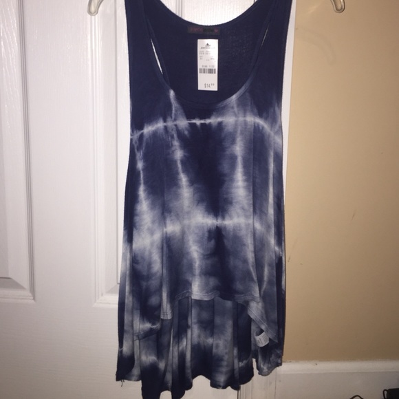 Navy blue tye dye tank top