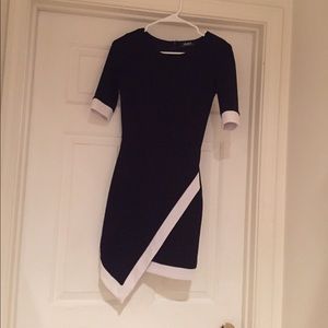 Lulu's Black & White Business Dress