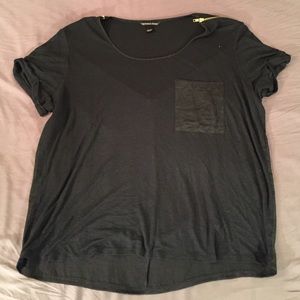 Victoria's Secret Mixed Media Blouse - Black