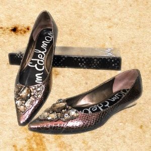 Sam Edelman Icelynn Gunmetal Boa Flats