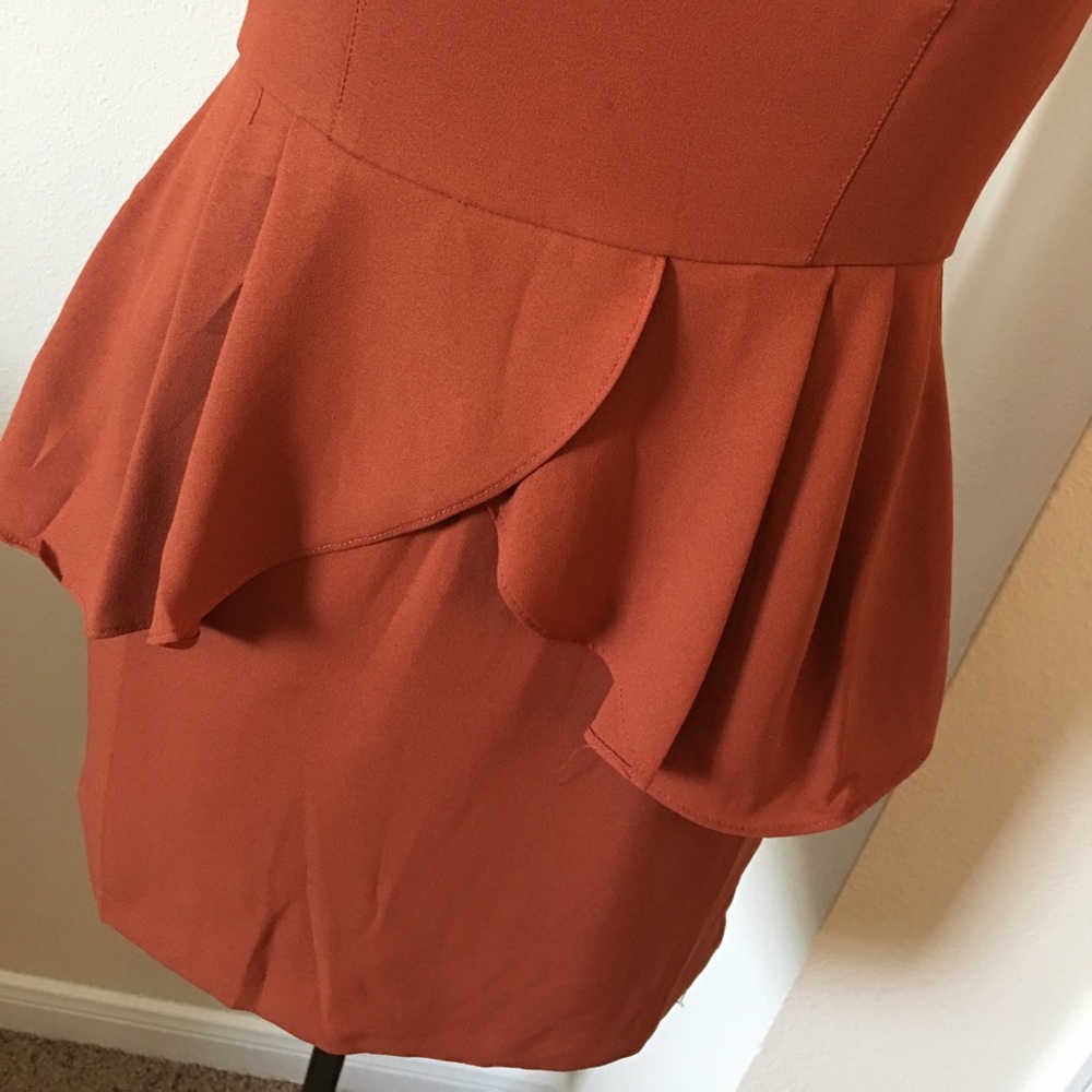 🌼VERY J | orange peplum dress• - Picture 4 of 7