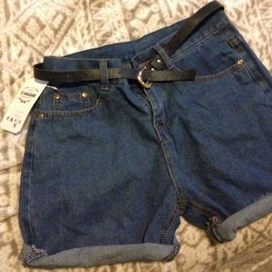 Dark Wash High Waisted Jean Shorts