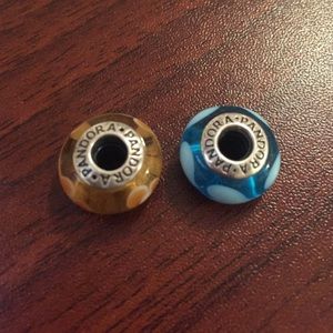 Blue and yellow Pandora charms