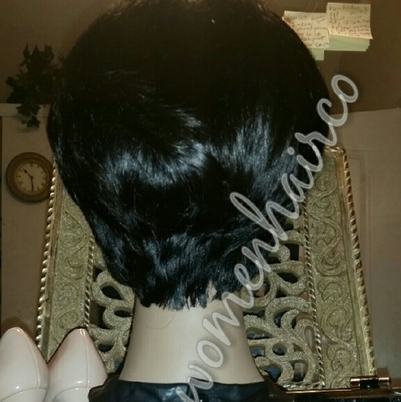 Brazilian full bob cut wig with closure attached main image 4