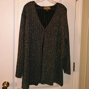 Metallic black cardigan. Plus size