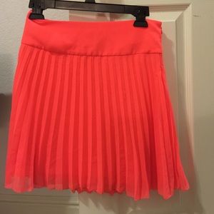Bright/neon orange skater skirt w/ zipper on side