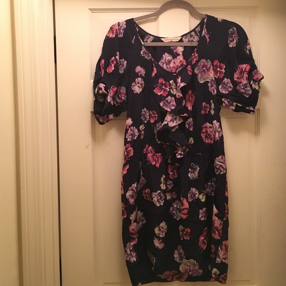 Rebecca Taylor silk floral ruffle dress