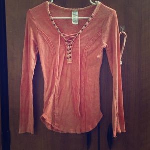 Free people lace up top