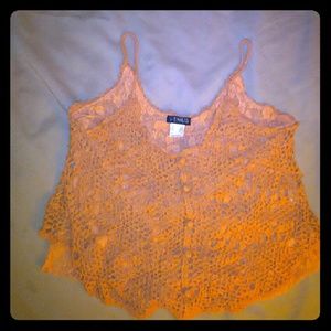 Crotchet over lace tank top