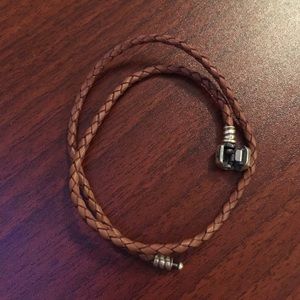 Brown wrap leather Pandora bracelet