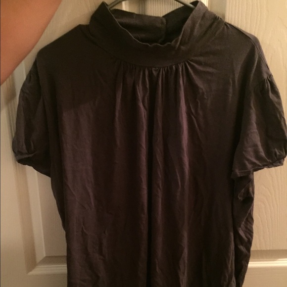 Tall collared, dark gray dress shirt