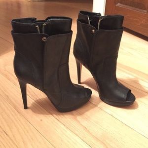 BCBGGeneration black open toe boots size 8