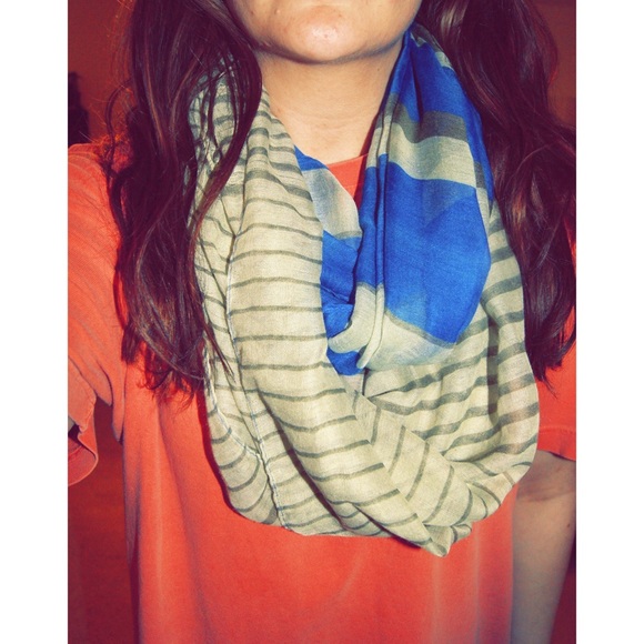 Green/Blue Striped Infinity Scarf