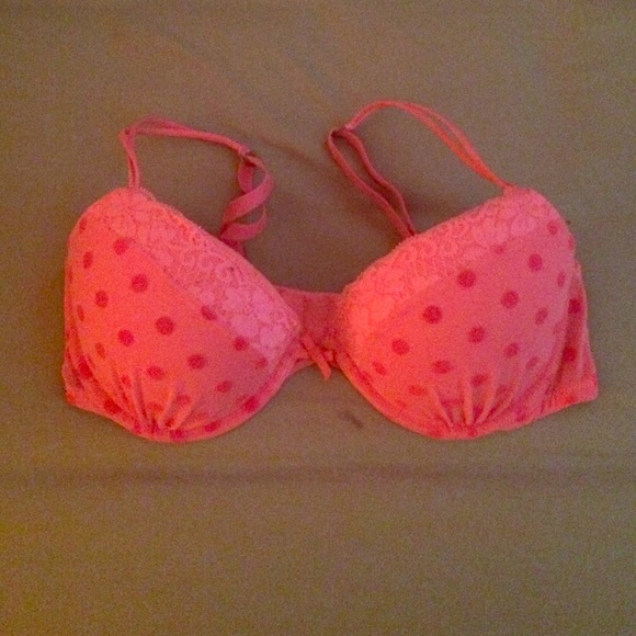 Hot pink polka dot 36C bra