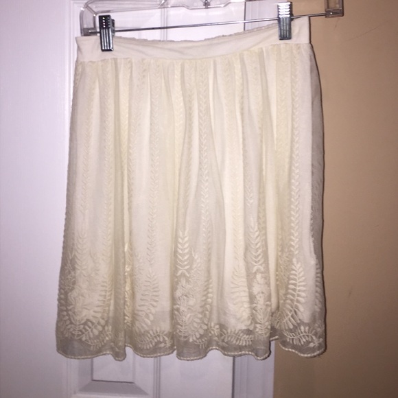 White lace covered flowy skirt
