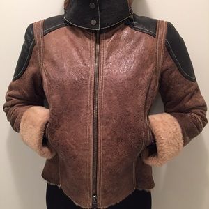 Shearling and leather jacket made in Italy