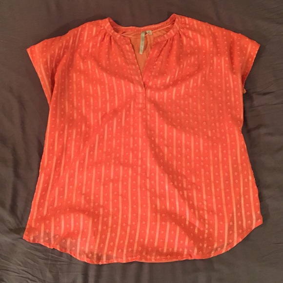 Lauren Conrad Eyelet Lace Peach Blouse