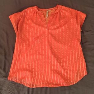 Lauren Conrad Eyelet Lace Peach Blouse