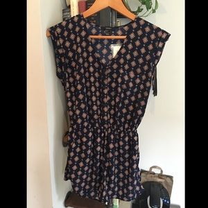 Print Romper in navy