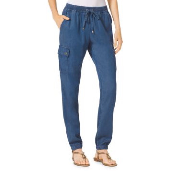 Michael Kors Denim Cargo Track Pants