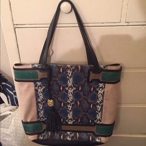 Vince Camuto snake skin print leather bag