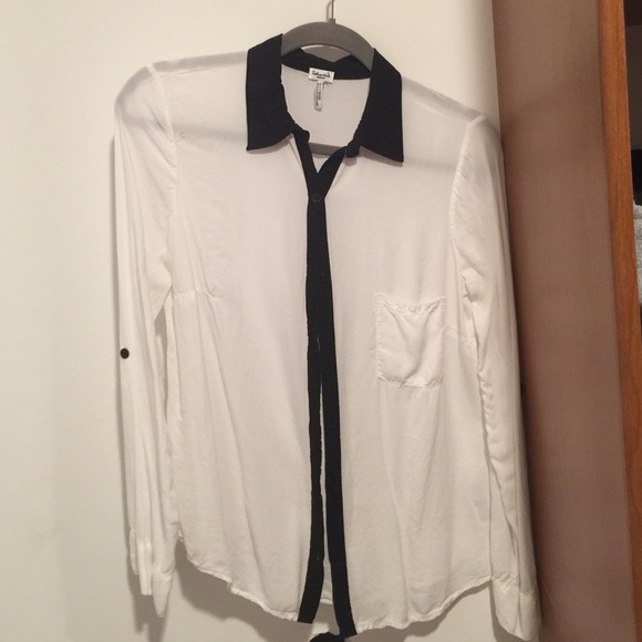 White and black button down