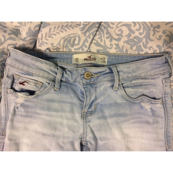 Light Wash Distressed Hollister Skinny Jeans