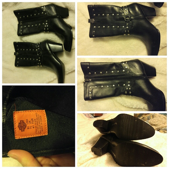 Black Harley Davidson riding boots