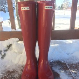 Red Hunter Boots size 8