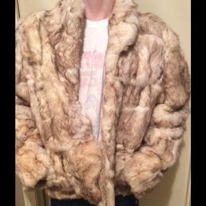 All natural rabbit fur coat