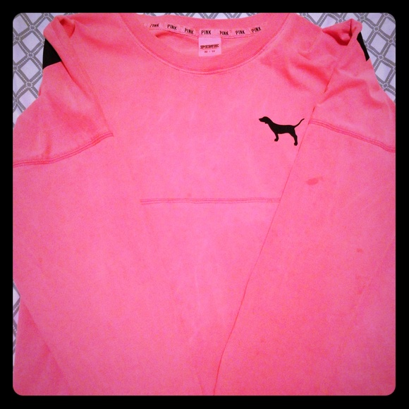 PINK VS long sleeve neon orange sweater size XS