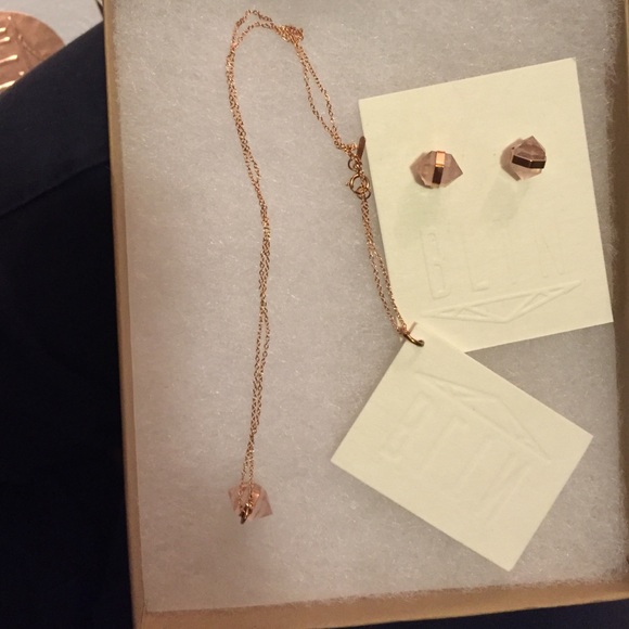 BLTN earring and necklace set.
