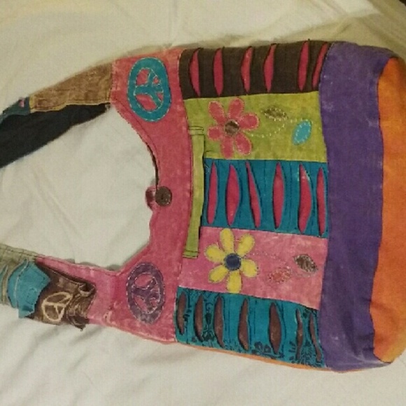 Large crossbody hippie style bag