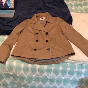 Cotton swing cropped trench coat