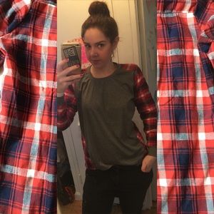 Plaid on Plaid Long Sleeve Top