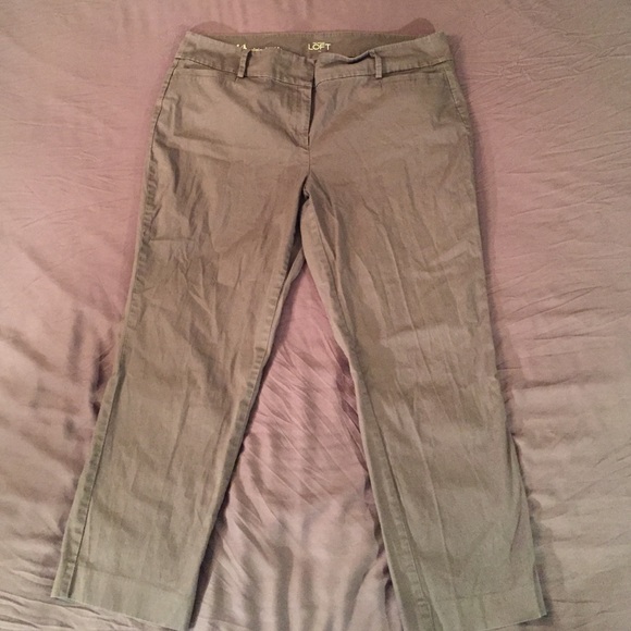 LOFT Original Ankle Pants - Grey Khaki