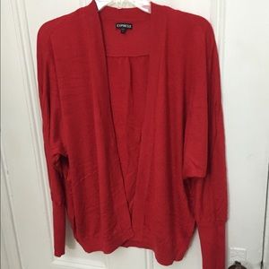 Red Express Open Cardigan Sweater