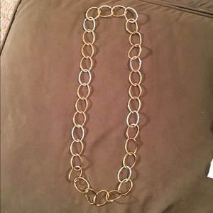 Statement gold/sparkled silver chain necklace