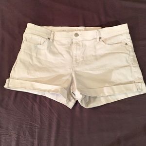 LOFT White Denim Rolled Shorts