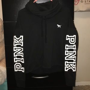 Cute black scarfed PINK hoodie