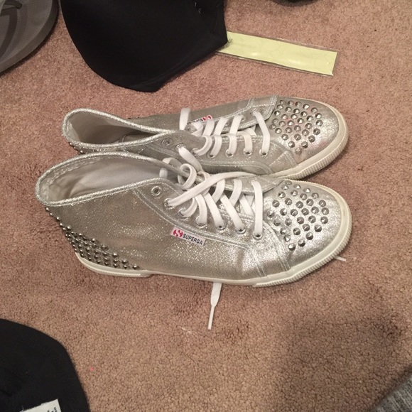 Silver sparkly/studded sneakers