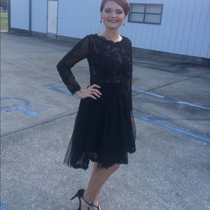 black lace homecoming dress