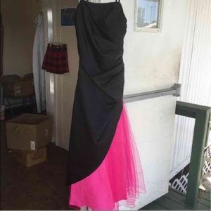 Pink and Black Prom Dress